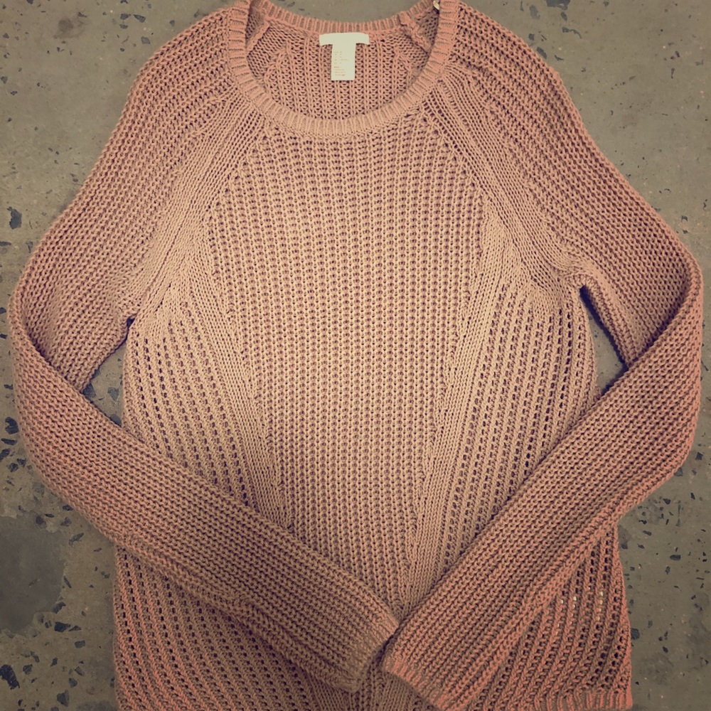 Pale pink long sleeve H&M sweater